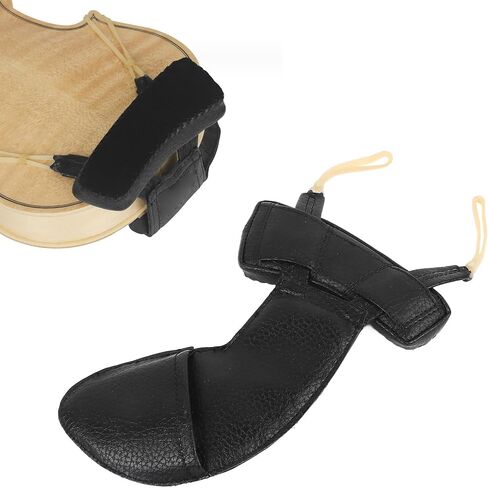 Violin Shoulder Rest Pad, Sheepskin Black Anti Slip Violin Chin Rest Cover Shock Absorption for Performance (3/4 to 4/4) in Kuwait