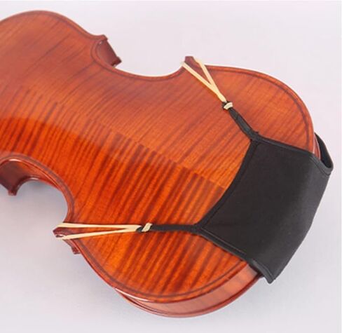 Violin Shoulder Rest Pad, Sheepskin Black Anti Slip Violin Chin Rest Cover Shock Absorption for Performance (3/4 to 4/4) in Kuwait