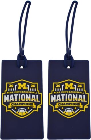 مجموعة بطاقات الأمتعة للأبطال الوطنيين لكرة السلة من Michigan Wolverines 2026، قطعتان - بطاقات لحقائب السفر، هدية للمعجبين in Kuwait