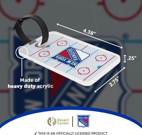 علامة الأمتعة Desert Cactus New York Rangers - بطاقة تعريف السفر الرسمية لدوري الهوكي الوطني NHL للحقائب والحقائب والحقائب المحمولة (علامة الأمتعة الأكريليك C) in Kuwait