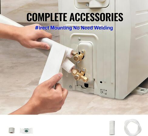 مجموعة خطوط سبليت صغيرة بطول 16 قدم من IDEALHOUSE، أنابيب نحاسية بقطر 1/4 بوصة و1/2 بوصة وملف عازل من البولي إيثيلين السميك الأبيض مقاس 3/8 بوصة، ملحقات عزل ثلاثية الطبقات، مناسبة لمكيف الهواء، والمضخة الحرارية، وأنظمة التدفئة والتهوية وتكييف الهواء (HVAC in Kuwait