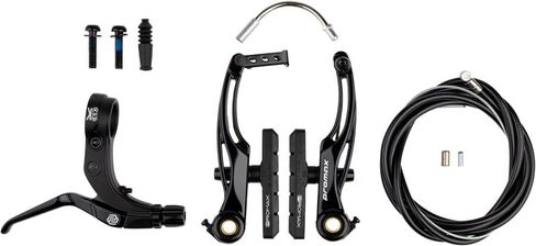مجموعة فرامل بروماكس P-1/Click V-Point Linear Pull BMX | 6061-T6 ألومنيوم، أذرع 108 مم، أحذية فرامل مزدوجة المركب B-2، مشبك مقود على شكل حرف V، أسود | مجموعات فرامل حافة الدراجة in Kuwait