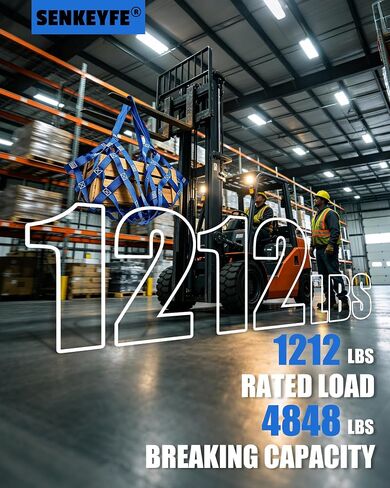 Safety Cargo Lifting Nets, 4.92'x4.92' Flat Polyester Sling Hoisting Net, 1212lbs Load Capacity, 10cm Mesh, Heavy Duty Cargo Net for Moving Hoisting Loading Unloading(Blue) in Kuwait