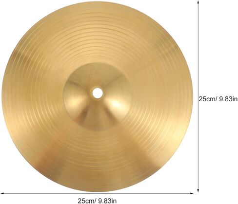 Garneck 2pcs Drum Cymbal: 10 Inch Brass Crash Ride Hi-hat Brass Cymbal For Players Beginners Percussion Instrument (golden) in Saudi Arabia