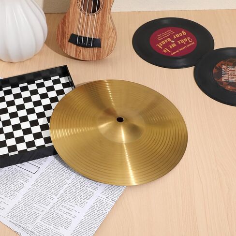 Garneck 2pcs Drum Cymbal: 10 Inch Brass Crash Ride Hi-hat Brass Cymbal For Players Beginners Percussion Instrument (golden) in Saudi Arabia