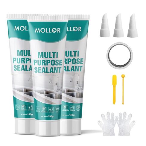 Waterproof Silicone Sealant for Shower, Countertops, White Silicone Caulk for Bathroom & Kitchen, Easy to Use with Tool, Stronger Adhesion, Shrink & Crack Proof (5.29oz Porcelain White) in Saudi Arabia