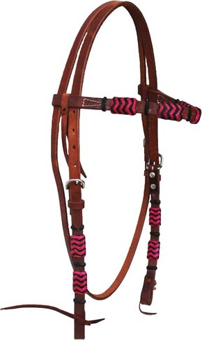 CHALLENGER Horse Horse Western Show Tack Leather Bridle Pink Rawhide Browband Headstall 78200HB1 in Kuwait