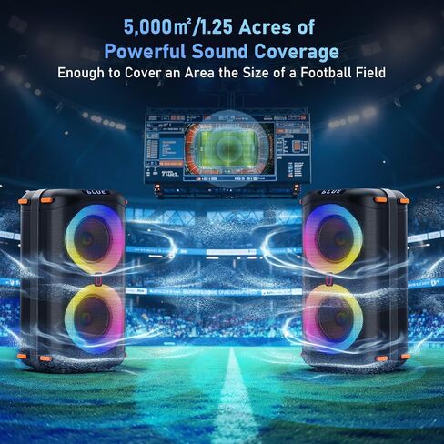Karaoke Machine with 2 Wireless Microphones, Portable Bluetooth Karaoke Speaker for Adults, Big Party PA System with Dicso Lights & Dual 6.5" Stage Subwoofers for Home Outdoor, Ideal Gifts for All in Kuwait