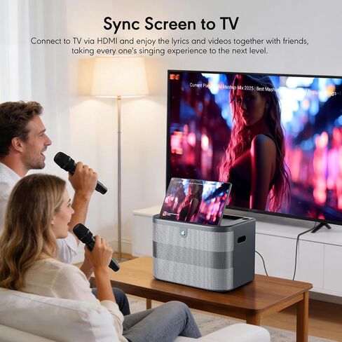 Smart Karaoke Machine with Lyrics Display, 15.6 Inch Touch Screen, Dual Bluetooth Wireless Microphones, Up to 400W Deep Bass Powerful Speaker, Karaoke Machine for Adults, Kids and Singers (Large) in Kuwait