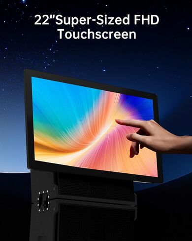 Karaoke Machine for Adults with Lyrics Display, Portable Built-in 22 Inches Tablet with 2 Wireless Microphones,1200W Peak Power Bluetooth Portable Karaoke System for Any Occasion (S-200) (22 inch) in Kuwait