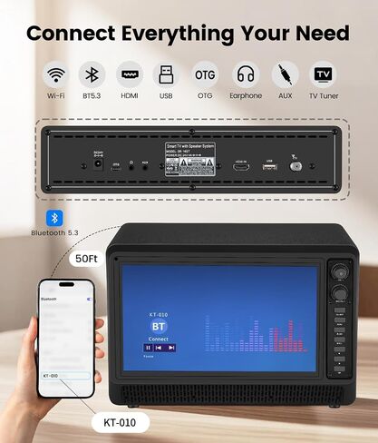 15.6 inch Smart Karaoke Machine for Adults with Lyrics Display, 200W Peak Power,Bluetooth Karaoke Speaker with 2 Microphones,Supports HDMI/USB/AUX Bluetooth Karaoke Machine for Home Party Camping in Kuwait