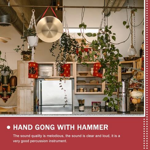 Chinese Hand Gong with Hammer Melodious Sound Quality Percussion Instrument for Boy Girl for School Supplies and Creativity Development in Kuwait