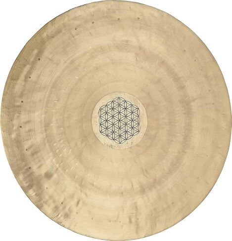 16" Wind Gong with Beater, Flower of Life — For Sound Healing Therapy, Meditation and Yoga — Bronze Alloy, 2-YEAR WARRANTY in Kuwait