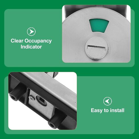 Operitacx 1 Set Door Lock Indicator - Vacant Occupied Bathroom Lock - Stainless Steel Slide Bolt Latch for Vacant/Engaged Public Toilet Privacy Stall Latching in Saudi Arabia
