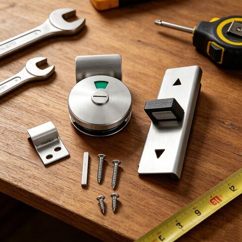 Operitacx 1 Set Door Lock Indicator - Vacant Occupied Bathroom Lock - Stainless Steel Slide Bolt Latch for Vacant/Engaged Public Toilet Privacy Stall Latching in Saudi Arabia