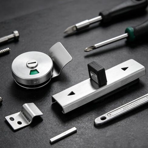 Operitacx 1 Set Door Lock Indicator - Vacant Occupied Bathroom Lock - Stainless Steel Slide Bolt Latch for Vacant/Engaged Public Toilet Privacy Stall Latching in Saudi Arabia