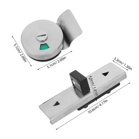 Operitacx 1 Set Door Lock Indicator - Vacant Occupied Bathroom Lock - Stainless Steel Slide Bolt Latch for Vacant/Engaged Public Toilet Privacy Stall Latching in Saudi Arabia