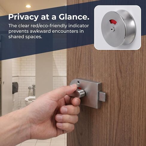 Operitacx 1 Set Commercial Bathroom Door Handle - Vacancy Indicator Lock for Public Restroom - Commercial Toilet Partition Door Latch with Privacy Bolt - 1.65in Hole Distance in Saudi Arabia