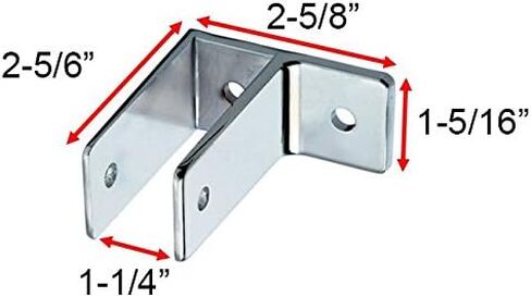 Pilaster Pack-2 Two Ear Brackets Die Cast Zamac for 1-1/4 in. Panel Thickness w/Fasteners in Kuwait