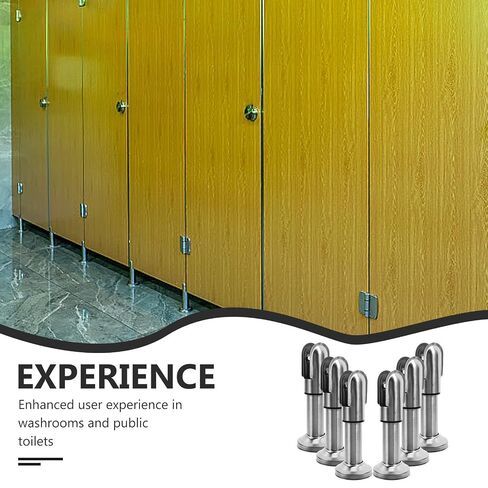 FOMIYES 6pcs Stainless Steel Public Restroom Partition Brackets for Washrooms, Toilet Partition Support Feet with Increased Stability and Easy Maintenance, Suitable for 12-18mm Panels in Kuwait