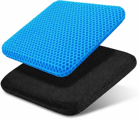 Cooling Gel Seat Cushion for Long Sitting, Breathable Honeycomb Office Chair Cushion with Carry Bag, Portable Seat Pad for Car Seat, Wheelchair, Stadium Seats, Travel & Outdoor Use in Kuwait