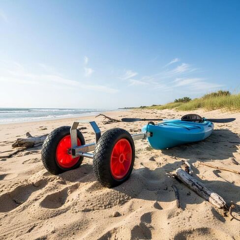 2 Pieces Kayak Trailer Wheels Sand Solid PU Wheels Heavy Duty Solid Tires in Saudi Arabia