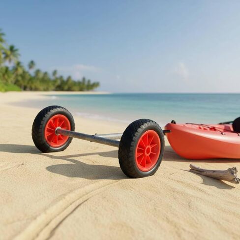 2 Pieces Kayak Trailer Wheels Sand Solid PU Wheels Heavy Duty Solid Tires in Saudi Arabia