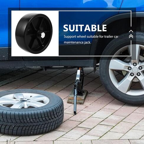 CALLARON Trailer Jack Wheel 6-inch Black Plastic Replacement Support Wheel for Recreational Vehicle Camper Trailer Repair and Stabilization in Kuwait