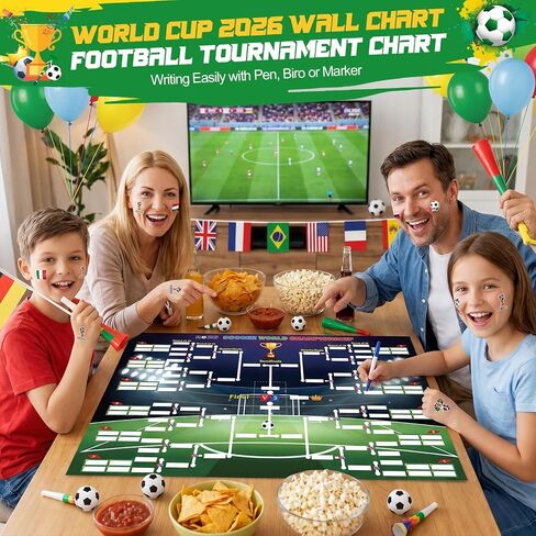 ملصق جدول كأس العالم 2026 من HUIJUTCHEN، مقاس 38.5 بوصة × 26.7 بوصة للتنبؤ بملصق مخطط الحائط لتعقب الفائز، 384 ملصقًا للعلم الوطني مع أسماء البلدان، ملصق كرة القدم 2026 لبضائع كأس العالم لديكور المنزل والحفلات in Kuwait