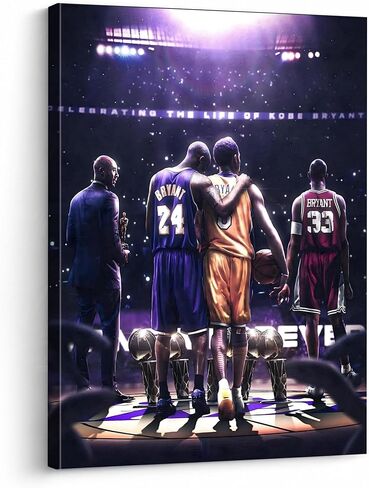 B.B.F MAKE Kobe Basketball Legend Canvas، ديكور حائط رياضي Hypebeast نابض بالحياة، ملصق رياضي حديث لغرفة الأولاد المراهقين، كهف اللاعب وكهف الرجل، 8x10 in Kuwait