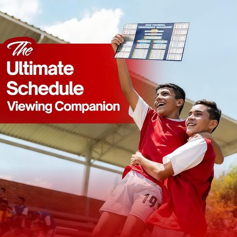 2026 World Cup Soccer Schedule Poster 16.5" x 23.6" – 2 Pieces, Full Tournament Match Schedule, Group Stage Tracker & Knockout Bracket, Perfect Wall Decor for Fans, Game Nights & Sports Rooms in Kuwait