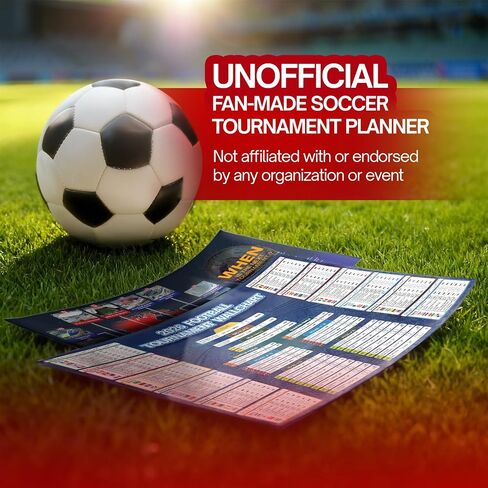 2026 World Cup Soccer Schedule Poster 16.5" x 23.6" – 2 Pieces, Full Tournament Match Schedule, Group Stage Tracker & Knockout Bracket, Perfect Wall Decor for Fans, Game Nights & Sports Rooms in Kuwait