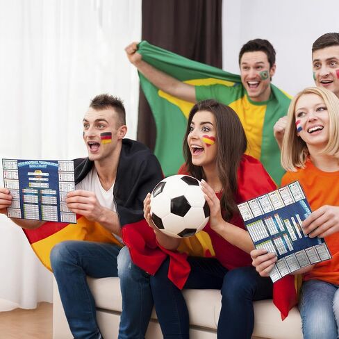 2026 World Cup Soccer Schedule Poster 16.5" x 23.6" – 2 Pieces, Full Tournament Match Schedule, Group Stage Tracker & Knockout Bracket, Perfect Wall Decor for Fans, Game Nights & Sports Rooms in Kuwait