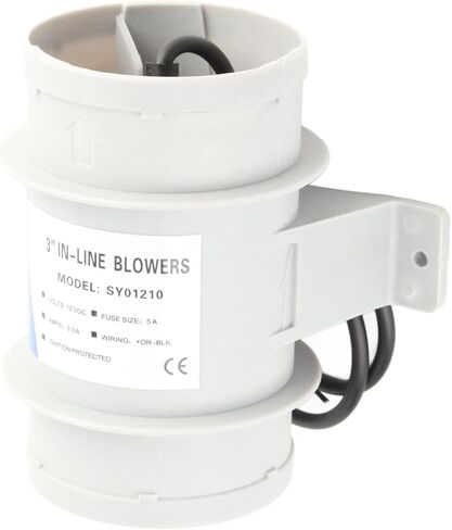 Keenso 3 Inch 12V Silent Inline Blower, 145 CFM High Air Flow 12 Volt Marine Blower Fan, with Sealed Motor for Protection and Housing, for Boats Yachts RV Ventilation Air Circulation in Kuwait