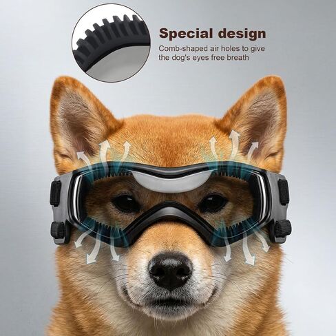 نظارات شمسية للكلاب، OWNPETS، نظارات شمسية للكلاب صغيرة الحجم مع حزام قابل للتعديل، حماية من الأشعة فوق البنفسجية للعين، نظارات مضادة للرياح للكلاب الصغيرة، أحمر in Kuwait
