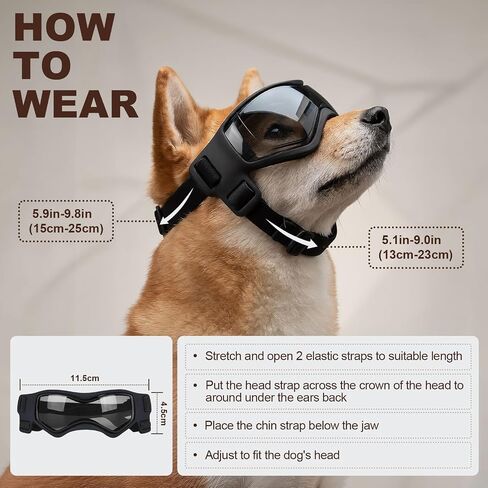 نظارات شمسية للكلاب، OWNPETS، نظارات شمسية للكلاب صغيرة الحجم مع حزام قابل للتعديل، حماية من الأشعة فوق البنفسجية للعين، نظارات مضادة للرياح للكلاب الصغيرة، أحمر in Kuwait