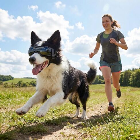 نظارات شمسية للكلاب، OWNPETS، نظارات شمسية للكلاب صغيرة الحجم مع حزام قابل للتعديل، حماية من الأشعة فوق البنفسجية للعين، نظارات مضادة للرياح للكلاب الصغيرة، أحمر in Kuwait