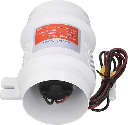 منفاخ خطي 3in 145CFM 12V منفاخ آسن بحري عالي الكفاءة لليخوت والقارب RV in Kuwait