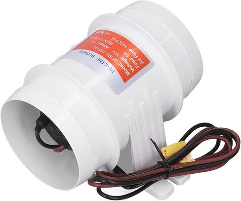 منفاخ خطي 3in 145CFM 12V منفاخ آسن بحري عالي الكفاءة لليخوت والقارب RV in Kuwait