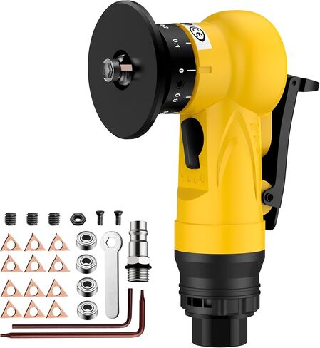 AMTOVL Pneumatic Chamfering Tool - Mini Air Chamfer Tool with 6 C-Angle & 6 R-Angle Blades, 45° 30000 RPM Chamfering Tool for Metal and Wood with 1/4" Air Inlet in Kuwait