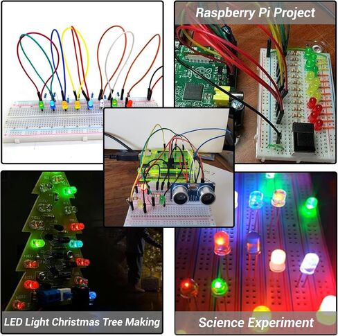 100 قطعة من صمامات إضاءة LED ملونة 5 مم، مجموعة متنوعة من دائرة LED لتجربة مشروع العلوم (20 قطعة/لون) in Kuwait