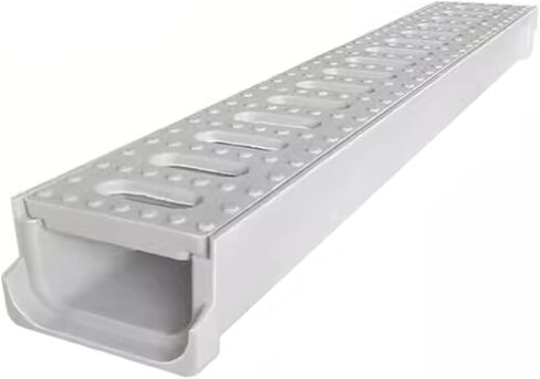 Drain Cover Plastic Trench Drain System for Outdoor, Driveway Landscape Gully Grate Cover System 60cm Length, U Shape Drainage Channel Grating Panel(60x10.5x6cm 23.6x4.1x2.4in) in Kuwait