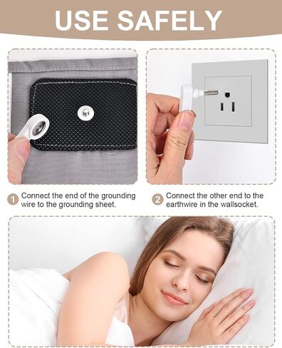 Grounding Sheets,Grounding Mat for Bed 10% Pure Silver Fiber+90% Organic Cotton,with 15Ft Grounding Cord,Fixed Clips,Test Pen,104 * 23.6inch Suitable for All Mattress Sizes(Grey) in Saudi Arabia