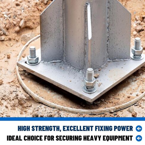 Moxweyeni 20 Pcs 3/4" x 5-1/2" Heavy Duty Wedge Anchors Zinc Plated with Nuts and Washers, Concrete Anchors for Concrete and Cement for Construction Industrial DIY in Saudi Arabia