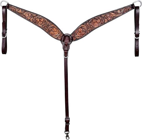 HILASON Western Horse Breast Collar American Leather Floral Carving | for Horses in Saudi Arabia