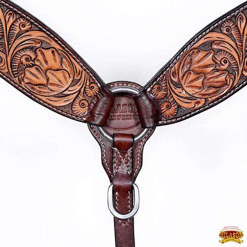 HILASON Western Horse Breast Collar American Leather Floral Carving | for Horses in Saudi Arabia