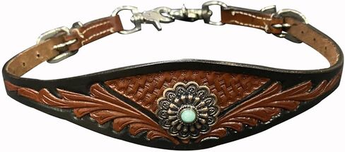 Showman Two-Tone Tooled Leather Wither Strap in Saudi Arabia