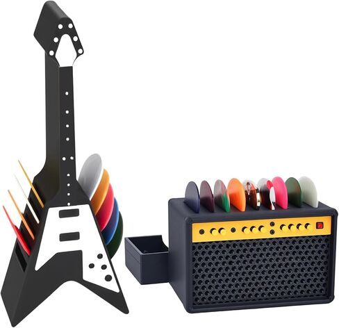 Guitar Pick Holder Set, V-Shaped Guitar and Amp Speaker Style, 2 Pack, Pick Storage Box for Guitar Players（Picks Not Included.） in Saudi Arabia