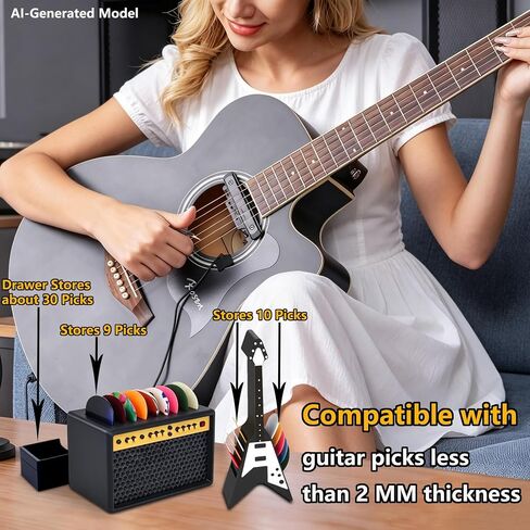 Guitar Pick Holder Set, V-Shaped Guitar and Amp Speaker Style, 2 Pack, Pick Storage Box for Guitar Players（Picks Not Included.） in Saudi Arabia