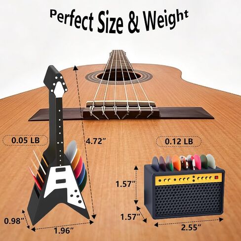 Guitar Pick Holder Set, V-Shaped Guitar and Amp Speaker Style, 2 Pack, Pick Storage Box for Guitar Players（Picks Not Included.） in Saudi Arabia
